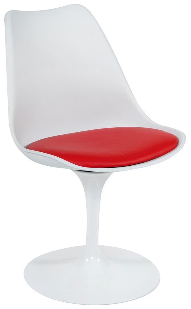 Стул Тулип Фэшн Чаир/Tulip Fashion Chair (мод.109)/1 шт. в упаковке металл/пластик/PU, 48 x 55 x 81см, белый / красный