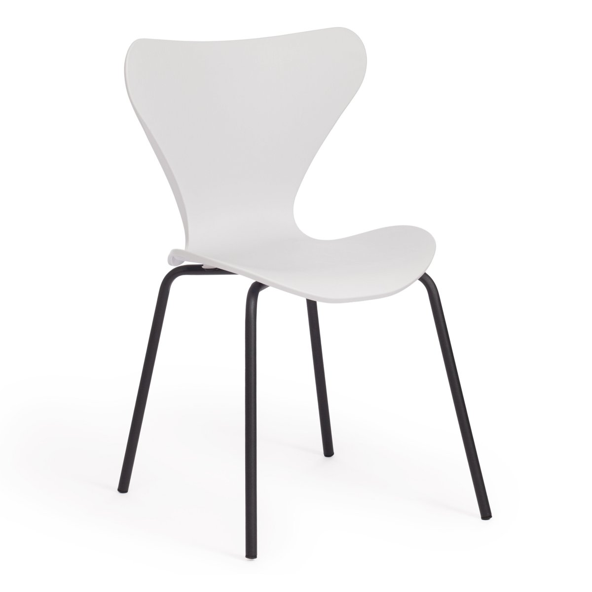 Стул Якобсен/Jacobsen (мод DC 102) пластик/металл, 50 х 46 х 82 см , белый 018/черный